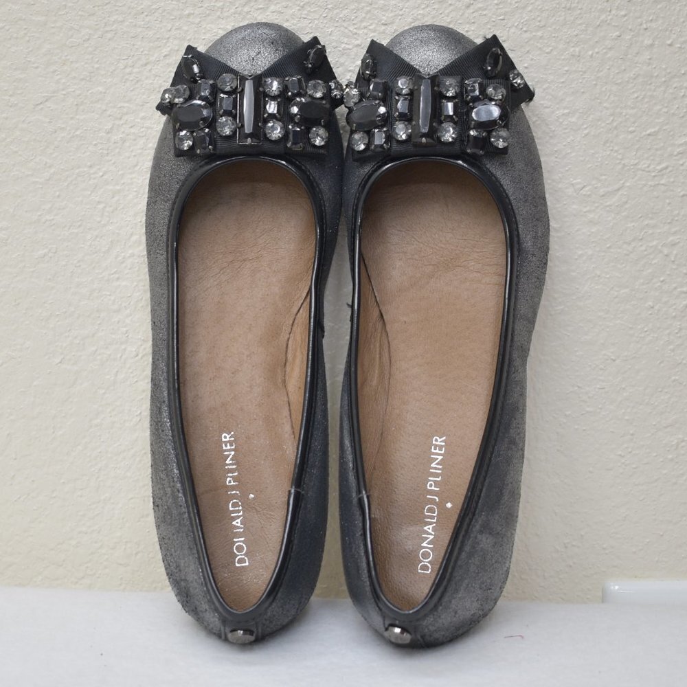 Donald J Pliner Silver Wedges Front Crysta…